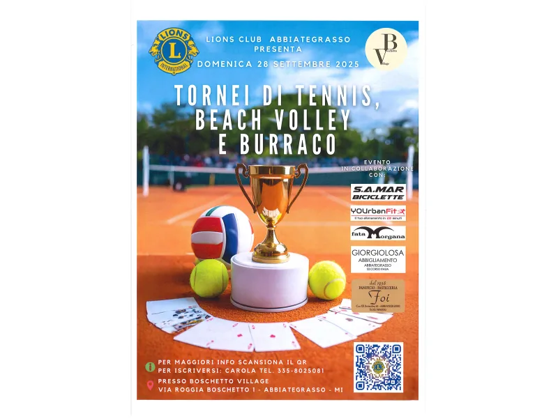 Tornei di tennis, beach volley e burraco